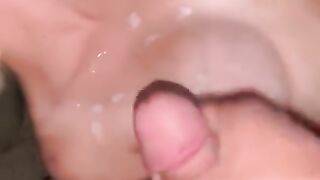 Cumshot on my Teen Sister before our Parents Wake Up.