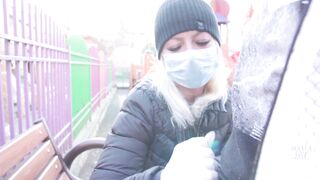 - 4K -FUCK CORONAVIRUS ! -RISKY OUTDOOR HANDJOB IN PARK, CUMSHOT ADELLA JAY