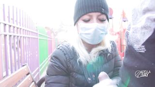 - 4K -FUCK CORONAVIRUS ! -RISKY OUTDOOR HANDJOB IN PARK, CUMSHOT ADELLA JAY