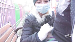 - 4K -FUCK CORONAVIRUS ! -RISKY OUTDOOR HANDJOB IN PARK, CUMSHOT ADELLA JAY