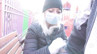 - 4K -FUCK CORONAVIRUS ! -RISKY OUTDOOR HANDJOB IN PARK, CUMSHOT ADELLA JAY