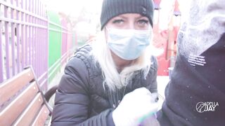 - 4K -FUCK CORONAVIRUS ! -RISKY OUTDOOR HANDJOB IN PARK, CUMSHOT ADELLA JAY