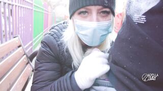 - 4K -FUCK CORONAVIRUS ! -RISKY OUTDOOR HANDJOB IN PARK, CUMSHOT ADELLA JAY