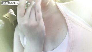 Desperate 18 Year old Edges in Public Parking Lot