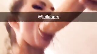 Hot French Blonde Deepthroat on Snapchat @leilaaprs