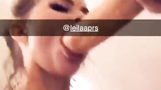 Hot French Blonde Deepthroat on Snapchat @leilaaprs