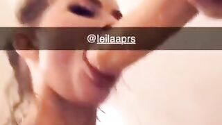 Hot French Blonde Deepthroat on Snapchat @leilaaprs