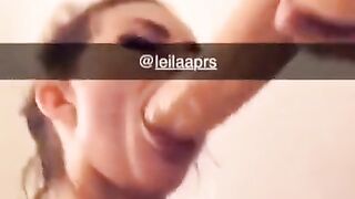 Hot French Blonde Deepthroat on Snapchat @leilaaprs