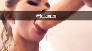 Hot French Blonde Deepthroat on Snapchat @leilaaprs
