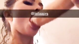 Hot French Blonde Deepthroat on Snapchat @leilaaprs