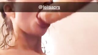 Hot French Blonde Deepthroat on Snapchat @leilaaprs