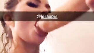 Hot French Blonde Deepthroat on Snapchat @leilaaprs