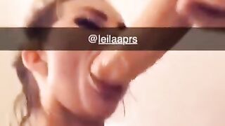 Hot French Blonde Deepthroat on Snapchat @leilaaprs