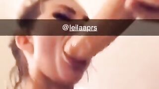 Hot French Blonde Deepthroat on Snapchat @leilaaprs