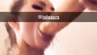 Hot French Blonde Deepthroat on Snapchat @leilaaprs
