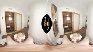 VR 180 - Sauna Worker Paisley Porter Helps Nathan Bronson Enjoy his Stay