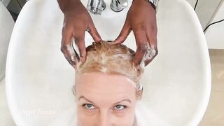 Sensual Washing Hair and Massage in Hair Salon. Touching of Master Bring me Orgasm. Tik Tok