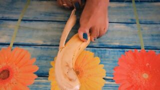 Playing with his 9 Inch Banana with my Feet - FOOT FETISH