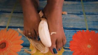 Playing with his 9 Inch Banana with my Feet - FOOT FETISH