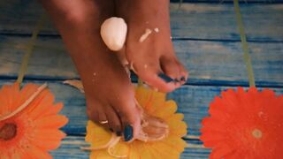 Playing with his 9 Inch Banana with my Feet - FOOT FETISH