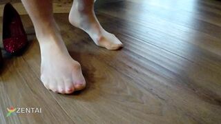 Pantyhose with a Crotch Hole and Overlapping Breasts.