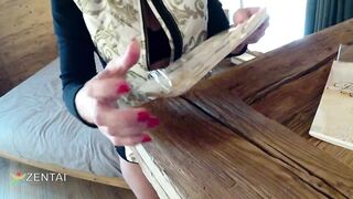 Pantyhose with a Crotch Hole and Overlapping Breasts.