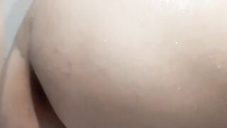 Shaving my Pussy in Shower and having Fun with my Big Boobs