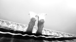 Feet Foot Fetish Ignore - Black and White Artsy High Arched Soles in your Face