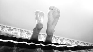 Feet Foot Fetish Ignore - Black and White Artsy High Arched Soles in your Face