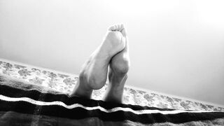 Feet Foot Fetish Ignore - Black and White Artsy High Arched Soles in your Face