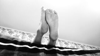 Feet Foot Fetish Ignore - Black and White Artsy High Arched Soles in your Face