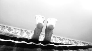 Feet Foot Fetish Ignore - Black and White Artsy High Arched Soles in your Face