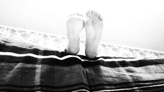 Feet Foot Fetish Ignore - Black and White Artsy High Arched Soles in your Face