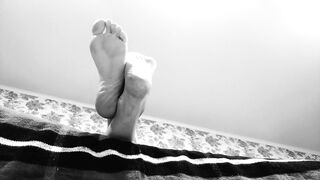 Feet Foot Fetish Ignore - Black and White Artsy High Arched Soles in your Face