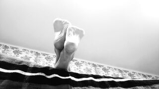 Feet Foot Fetish Ignore - Black and White Artsy High Arched Soles in your Face