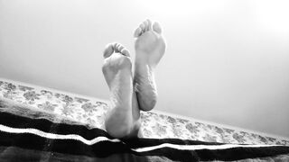 Feet Foot Fetish Ignore - Black and White Artsy High Arched Soles in your Face