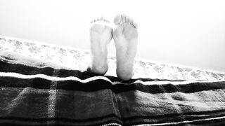 Feet Foot Fetish Ignore - Black and White Artsy High Arched Soles in your Face