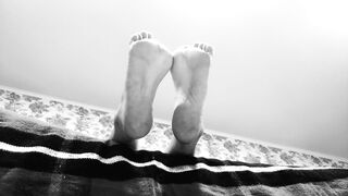 Feet Foot Fetish Ignore - Black and White Artsy High Arched Soles in your Face