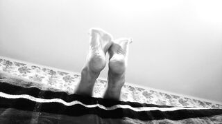 Feet Foot Fetish Ignore - Black and White Artsy High Arched Soles in your Face