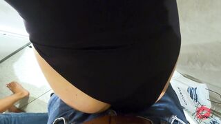 PUBLIC DRESSING ROOM QUICK FUCK - Fucked my MILF Wife in Public for the first Time, Cum on Ass