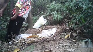 Mature asian street prostitute fuckt in the woods