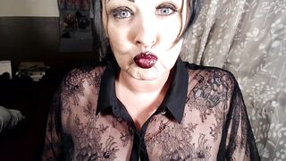 Black Liner Dark Red Lipstick Application Duck Pucker Big Lips