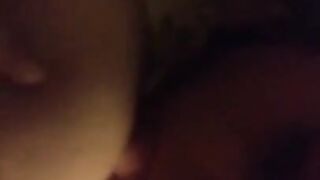 Beautiful Brunette Giving a Blowjob and getting Titty Fucked