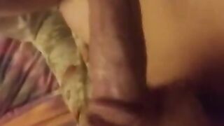 Beautiful Brunette Giving a Blowjob and getting Titty Fucked