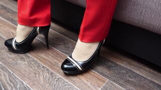 Mistress Shows her Legs in Shoes and Nylon Socks