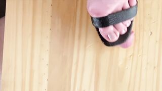 Black Strappy Heel Cockbox Trample to Paint my Nails