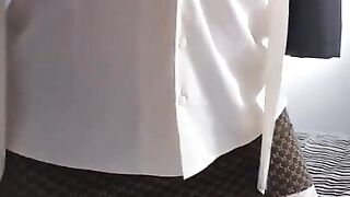 Satin Blouse & Big Natural Titties