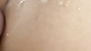 Sliding Cock in after Cum on Ass