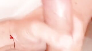 Hubby prepare his cock for wife