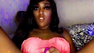 Ebony Chick Masturbating with my Sex Toy (Squirt’n)